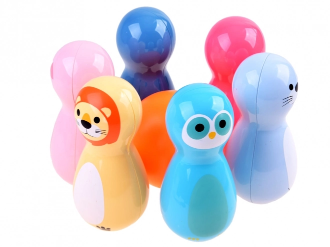 Colorful Animal Rattle Bowling Set