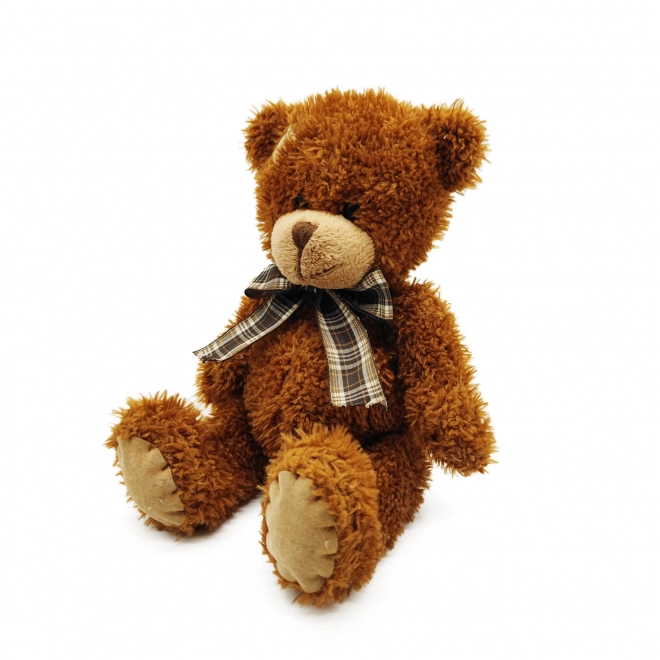 Stuffed Teddy Bear with Bow 25cm Dark Brown