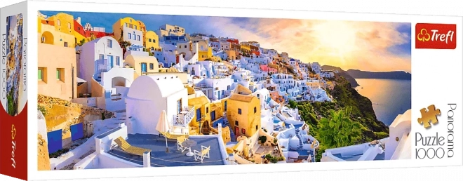 Sunset on Santorini Panorama Puzzle