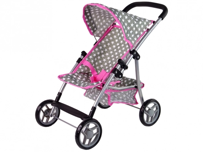 Doll Stroller Pink with Stars