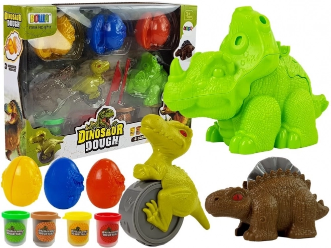 Dinosaur Egg Play Dough Set 12 Pieces 4 Colors