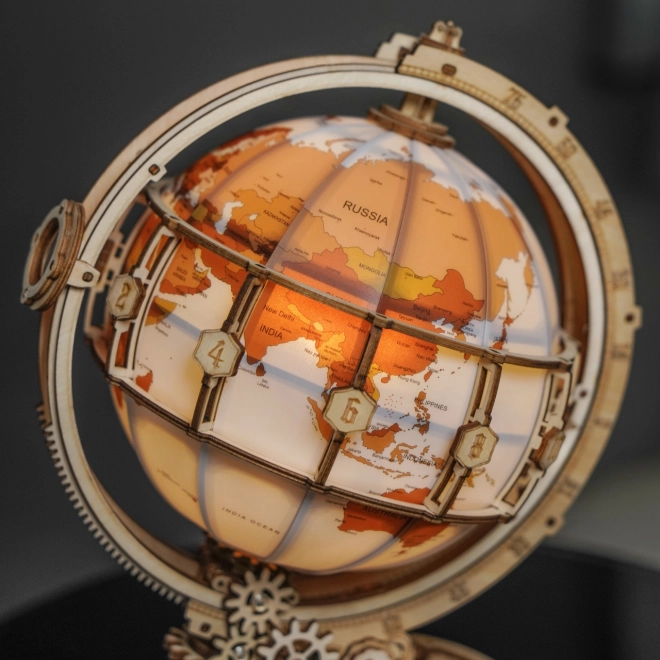 Robotime Rokr Illuminated 3D Wooden Globe Puzzle 180 Pieces