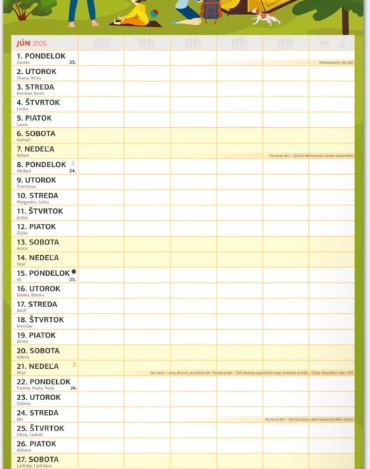 Calendrier mural Planificateur familial XXL 2026