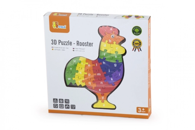 3D Puzzle Alphabet Rooster