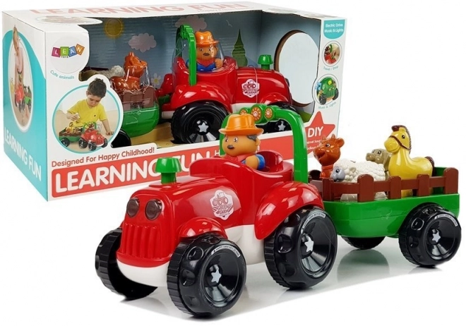 Farm Tractor with Trailer and Animals for Toddlers