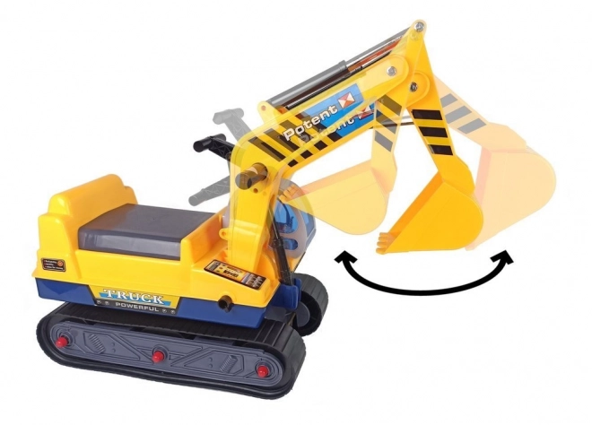 Large Ride-On Excavator with Yellow Helmet