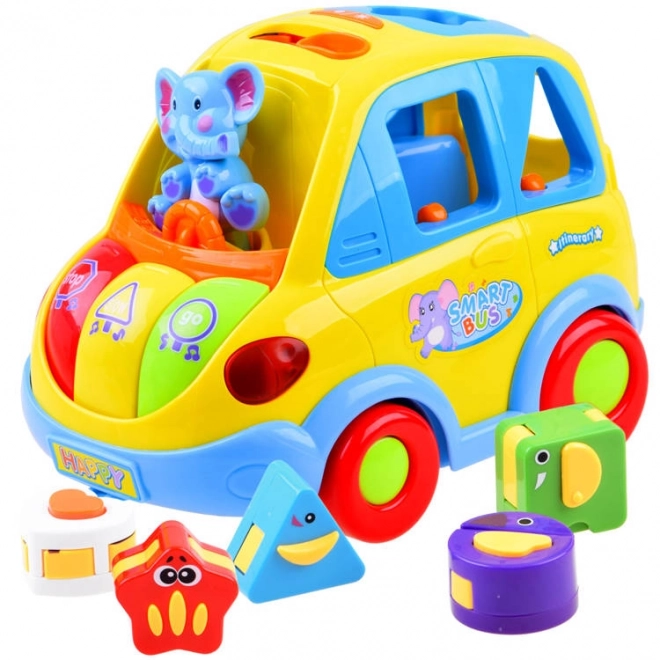 Interactive Smart Bus for Kids 18m+ with Sounds, Lights, Shape Sorter, and Transforming Blocks