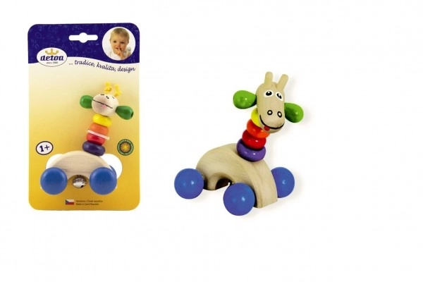 Wooden Giraffe on Wheels Toy