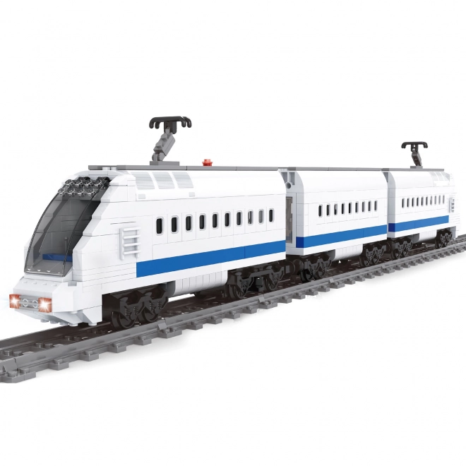 High-Speed Train Building Set with Tracks