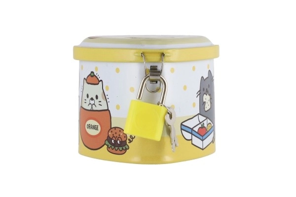 Tin Heart Money Box with Lock