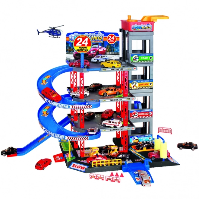 Woopie Multilevel Parking Garage with Car Wash and Helicopter