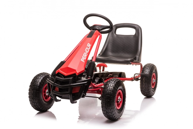 Pedal Go-Kart AIR Red for Kids with Hand Brake and Adjustable Seat