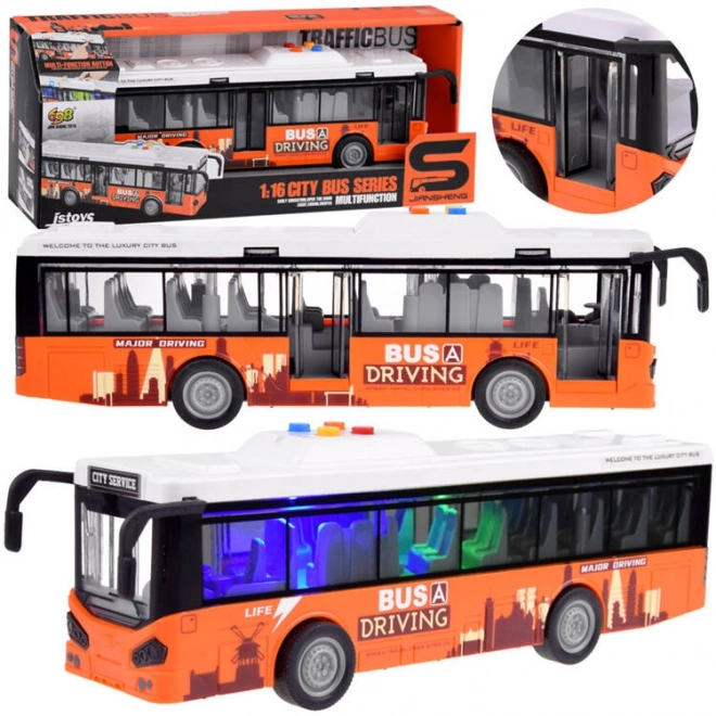 Large Orange Toy Bus with Lights and Sounds