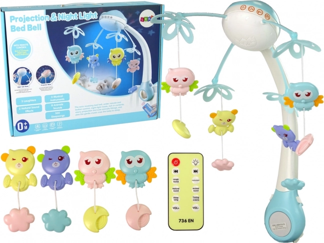 Crib Mobile with Projection Light and Remote Control Blue