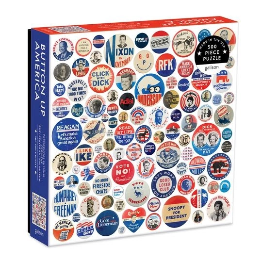 Galison American History Campaign Badge Puzzle 500 Pieces