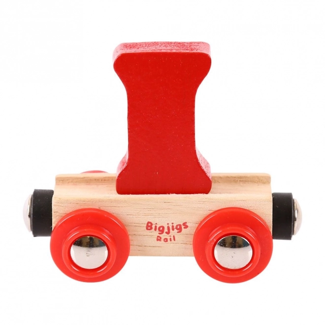 Bigjigs Rail Wooden Train Carriage Letter I