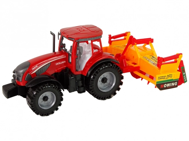 Friction-Powered Red Tractor with Cultivator