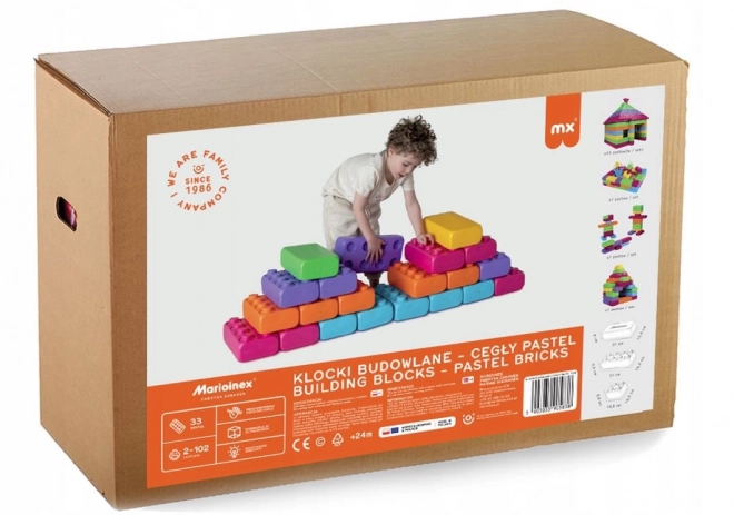 Building Bricks Set 33 Pieces Pastel