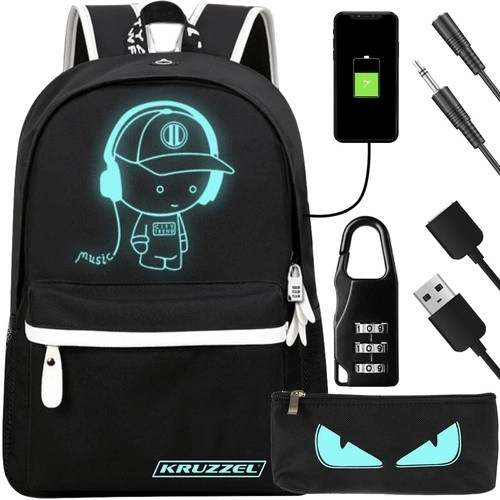 Reflective Backpack with USB by Kruzzel