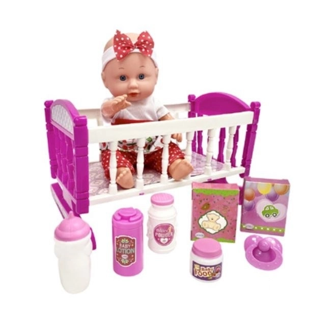 Doll Baby Julka with Crib