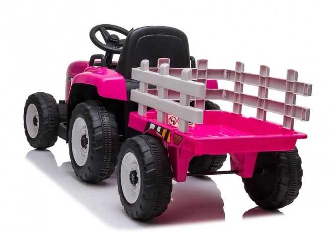 Bateriový traktor s přívěsem XMX611 růžový