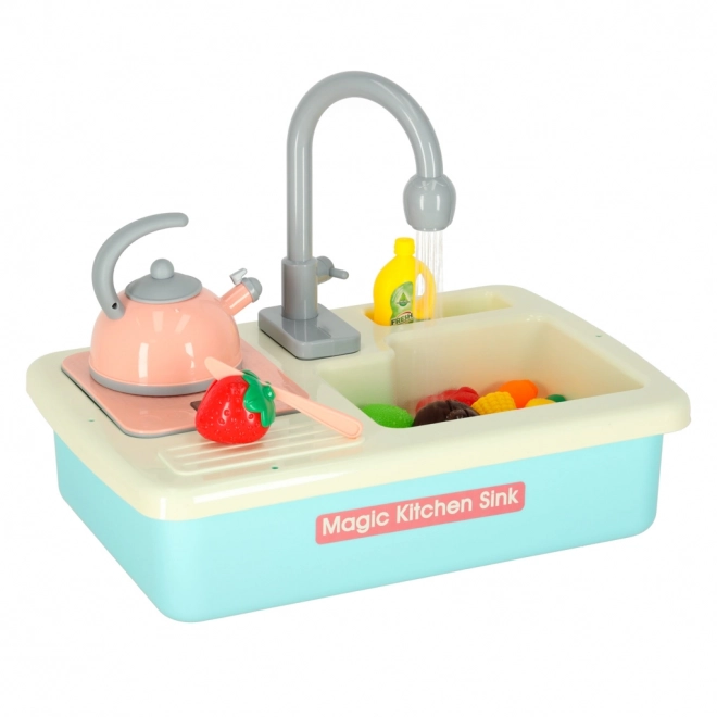 Children's Dishwashing Sink with Accessories - Blue