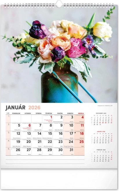Wall Calendar Flowers 2026