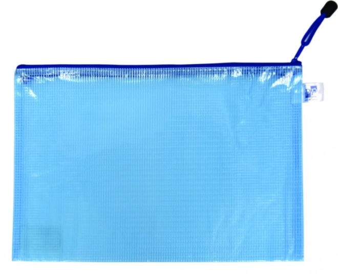 Blue Mesh Zipper Envelope A4