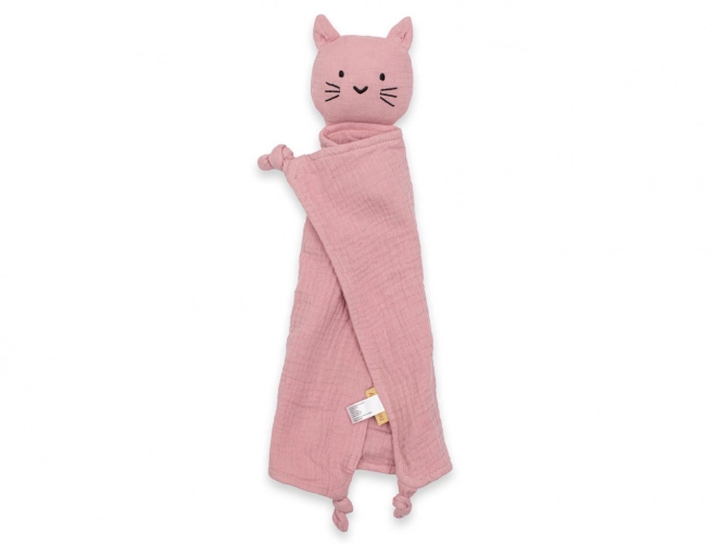 Muslin Baby Sleep Companion Cat Pink