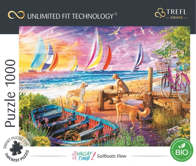 Trefl Puzzle Vacay Time View of Sailboats 1000 Pieces