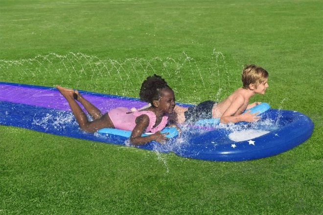 Double Water Slide with Inflatable Cushions