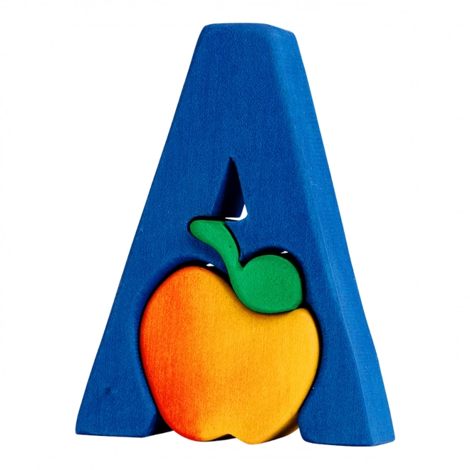 Fauna alphabet puzzle letter A apple