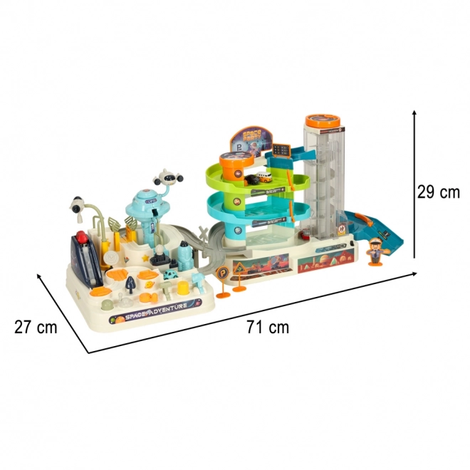 Multifunctional Cosmic Parking Garage Track with Elevator XXL 2-in-1