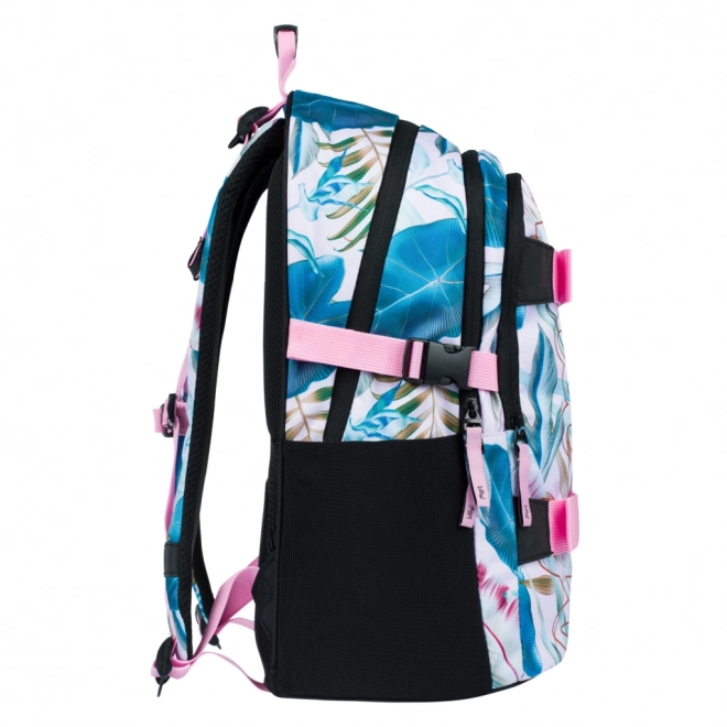 Baagl School Backpack Set: Skate Leafs