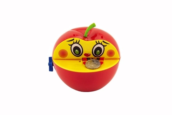 Apple Piggy Bank with Mechanical Worm