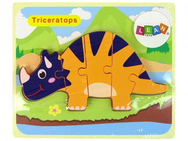 Wooden Dinosaur Puzzle - Triceratops and Ankylosaurus