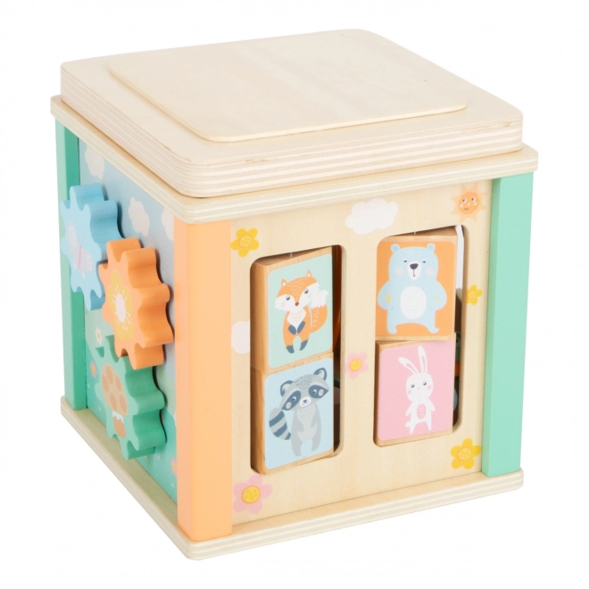 Pastel Wooden Activity Cube