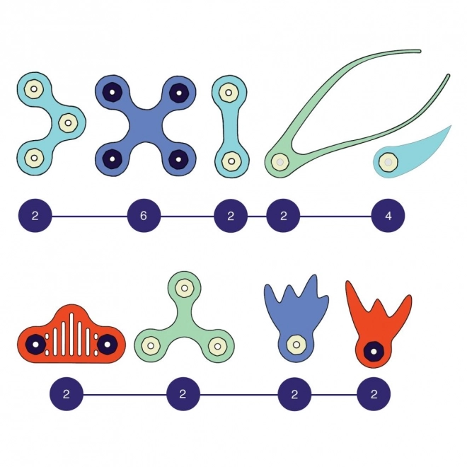 Clixo Ocean Creatures Magnetic Building Set