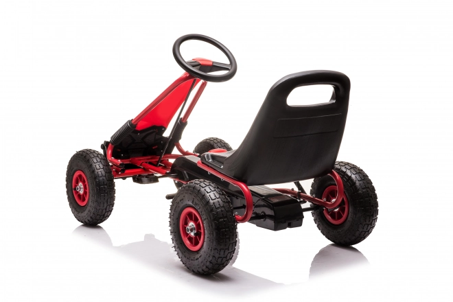 Pedal Go-Kart AIR Red for Kids with Hand Brake and Adjustable Seat