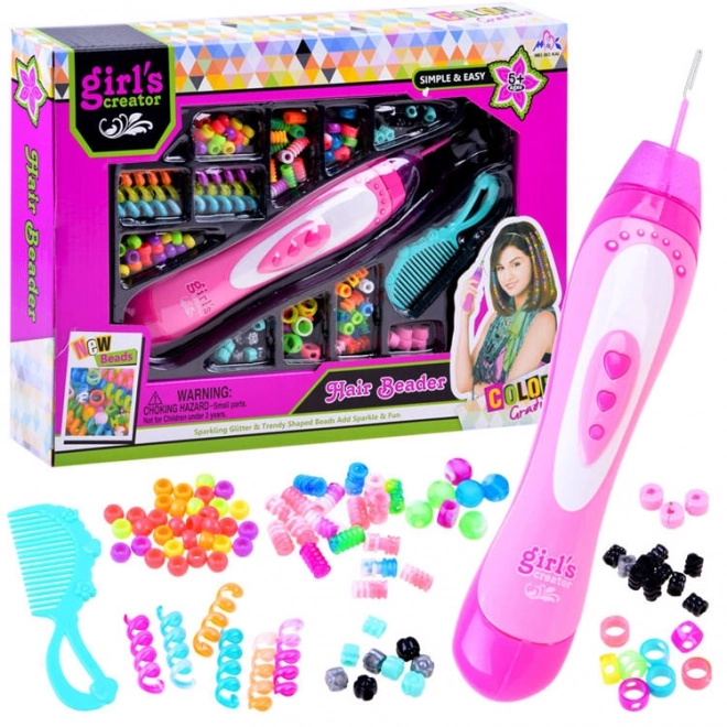 Hair Beads and Decorations Styling Set with Braiding Machine