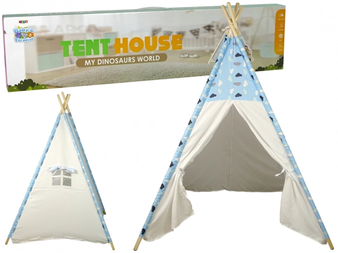 Children's Waterproof Tipi Tent with Cloud Design