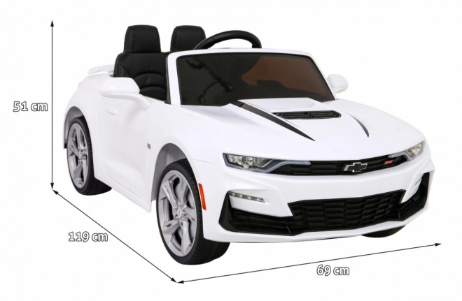 Chevrolet Camaro 2SS cu baterie + telecomandă + roți EVA + pornire ușoară + sunete și lumini – Bílá