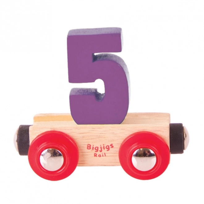 Wooden Number 5 Train Wagon