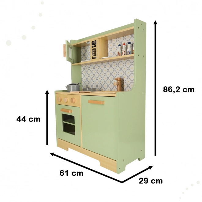 Wooden Play Kitchen - Mint Green