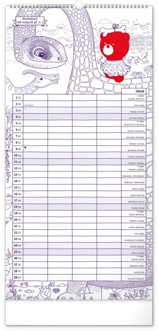 Family Planner Calendar with Teribear Illustrations 2025