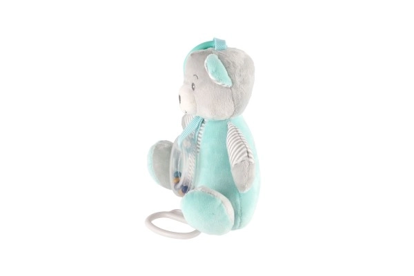 Wind-Up Music Box Plush Bear 18x17cm Green on Card in Bag 0+