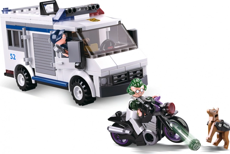 Moto del ladro e cane poliziotto