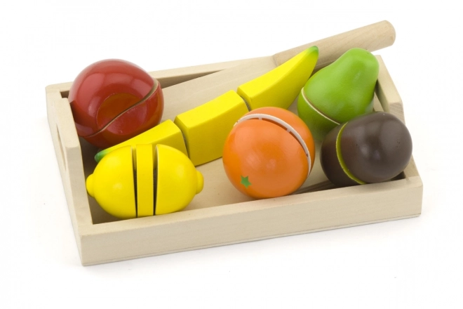 Wooden Fruit Cutting Set with Tray