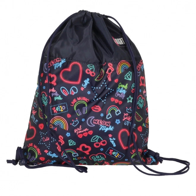 Bambino sports shoe and gear bag black with neon patterns