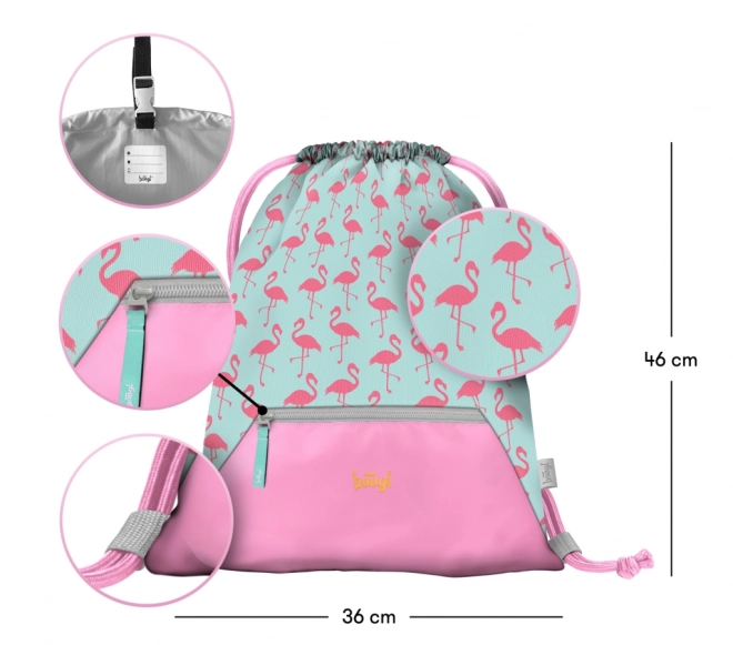 Baagl sports bag with flamingo pocket